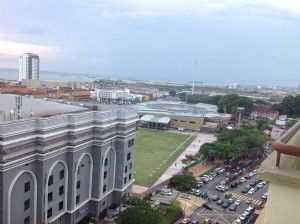 Blick vom Hotelzimmer in Malakka